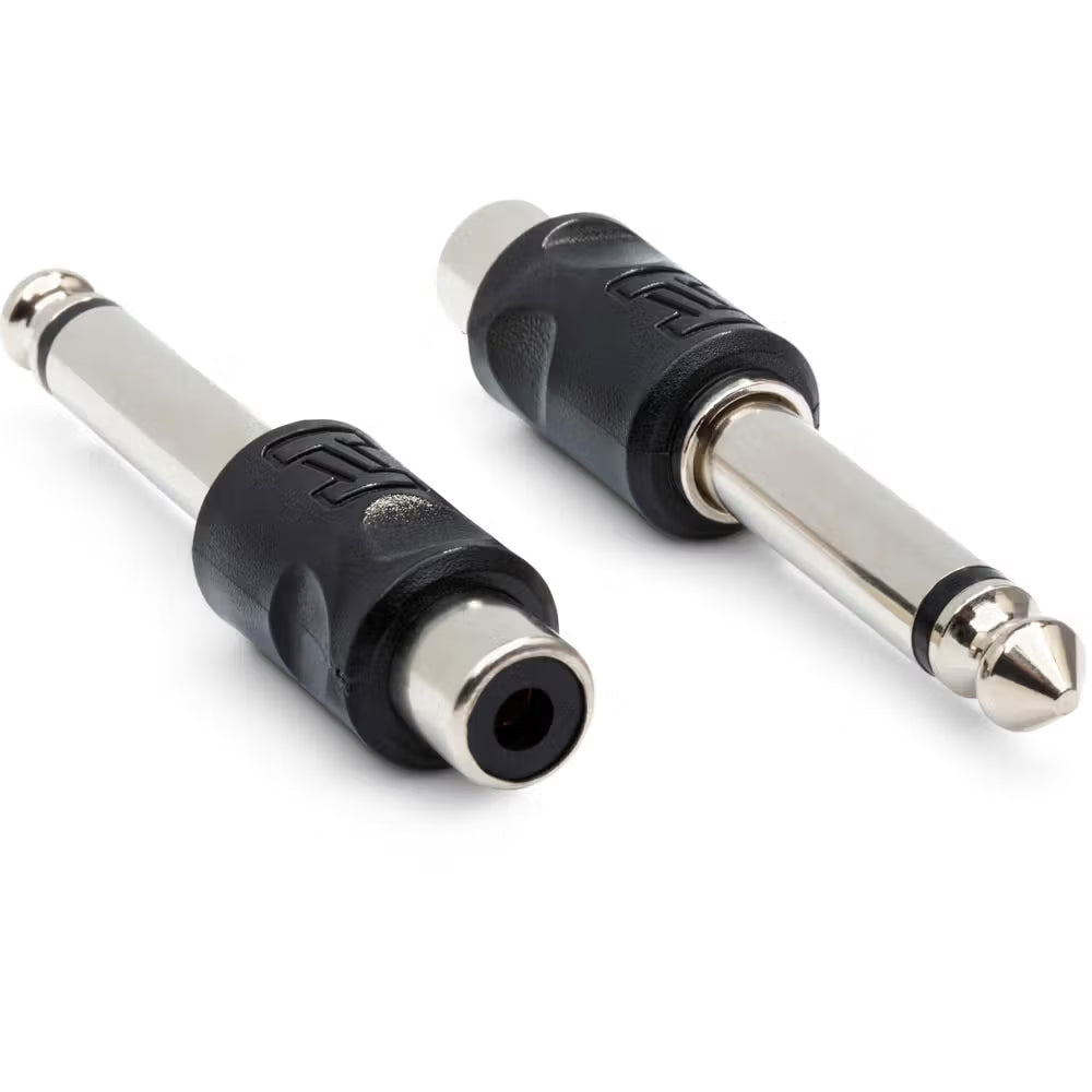 Hosa GPR-101 Adaptors, RCA to 1/4 in TS, 2 pc