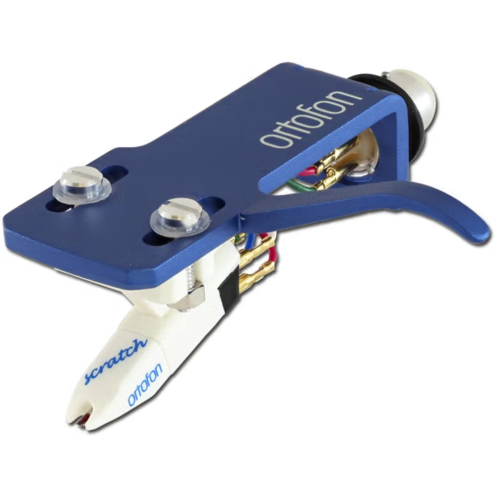 Ortofon OM Scratch White Limited Edition - on Blue SH-4 Headshell