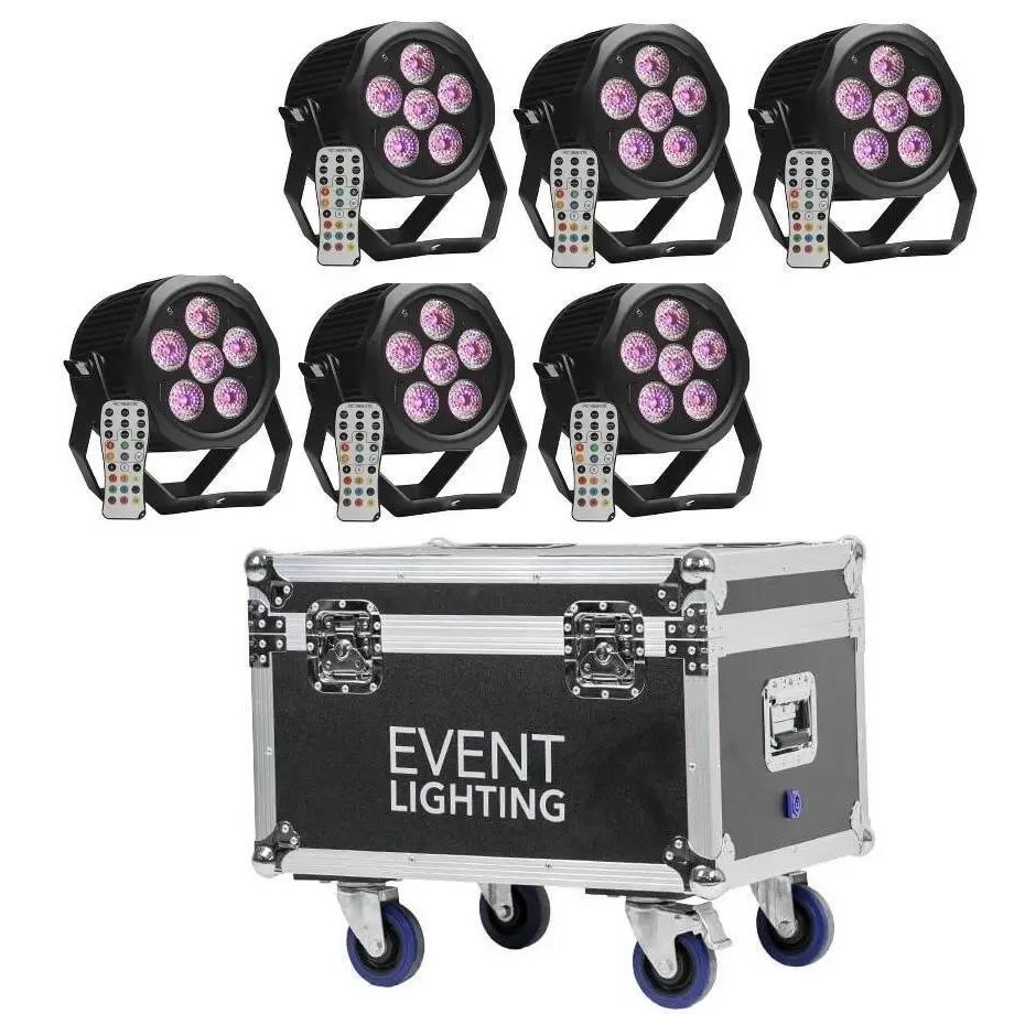 6 x Waterproof Battery Powered PAR6X12OB Parcans