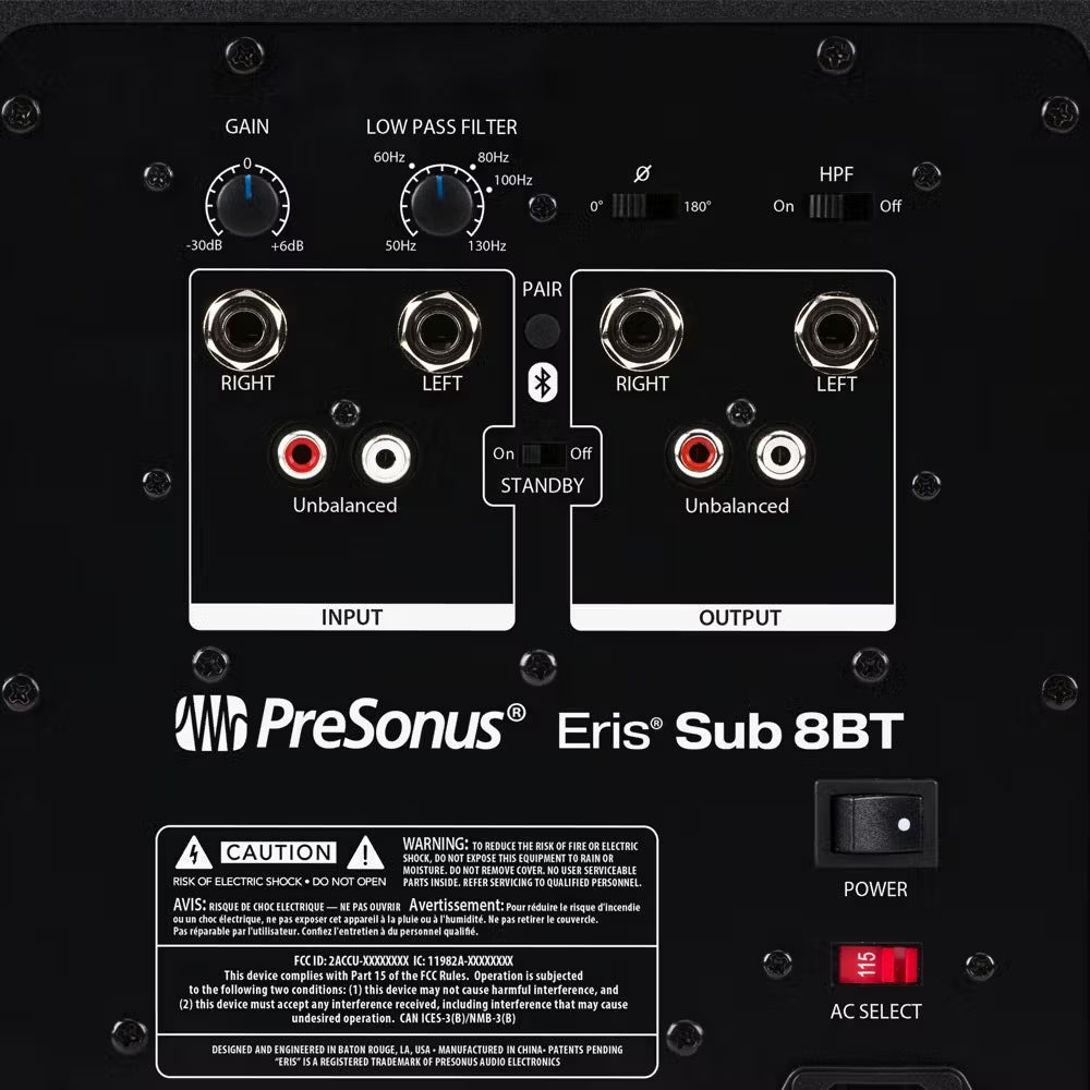 PreSonus Eris Sub 8BT — 8-inch Active Studio Subwoofer with Bluetooth